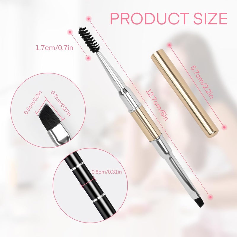 Unaone Eyebrow Brush - 2 PCS Professional Dual-Ended Angled Eye Brow Brush Applicator For Shaping and Filling Brows Lash Eyeliner - Image 5
